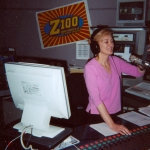 On the air at the “flame-throwin’” Z100 (Jersey City days, early 2000s)