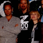 Air name now: Jo Maeder. With Sting and Chris Jagger, Jones Beach, 1996.